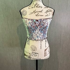 Poupette St. Barth Cream Bustier Crop Top Sleeveless Size OS